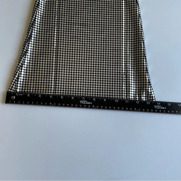 Finesse Sadie Cut-Out Metallic Silver Flare Pants Disco Chains Sz M Burning Man - Picture 10 of 13